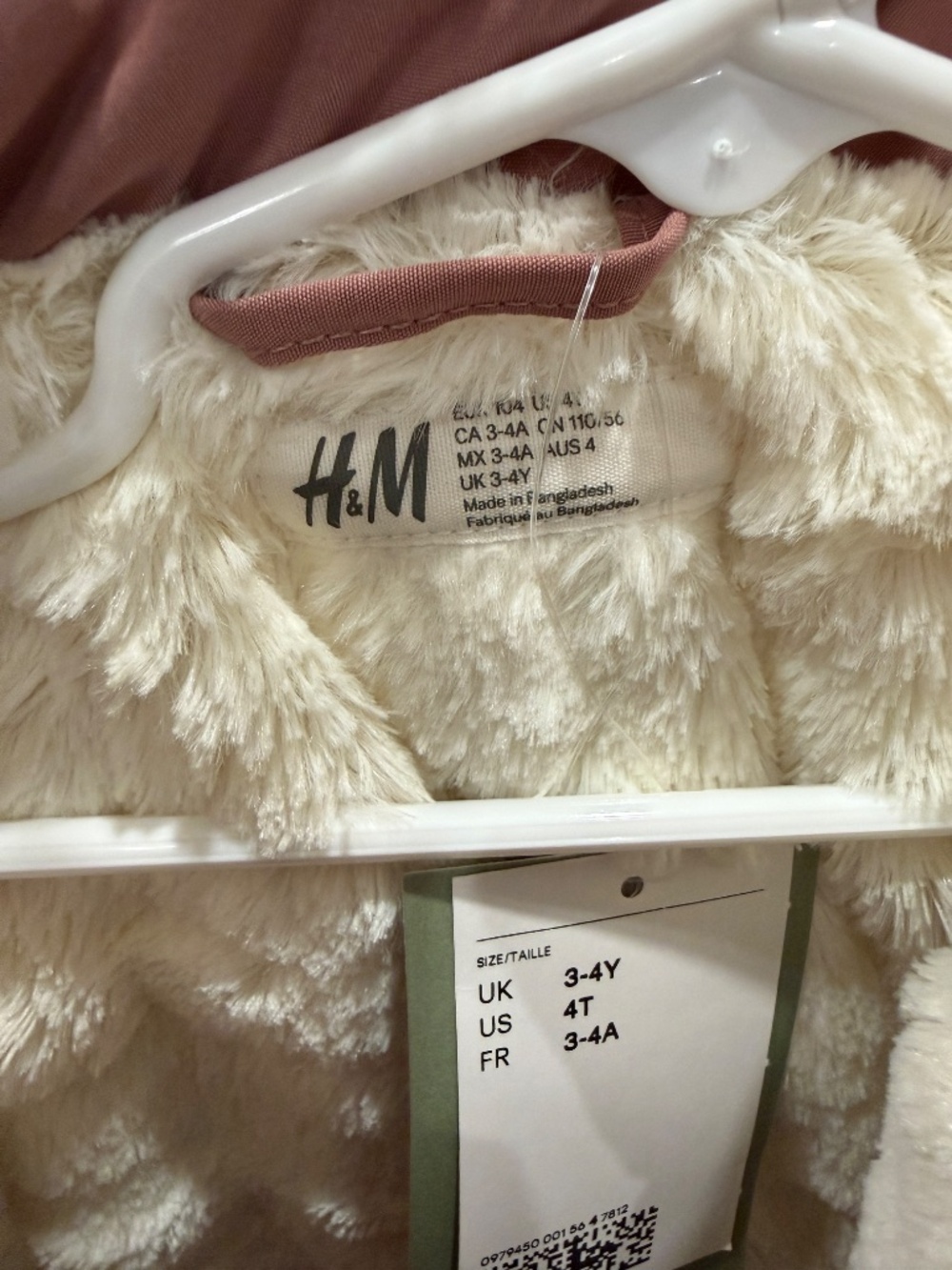 BNWT H&M Pink Faux-Fur Lined Coat with Detachable Hood - Picture 4 of 11